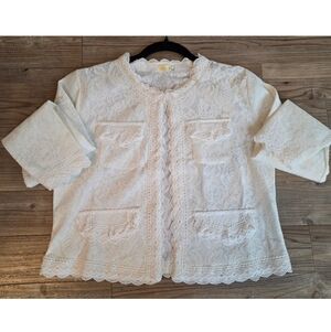 Elegant White Lace Women's Jacket